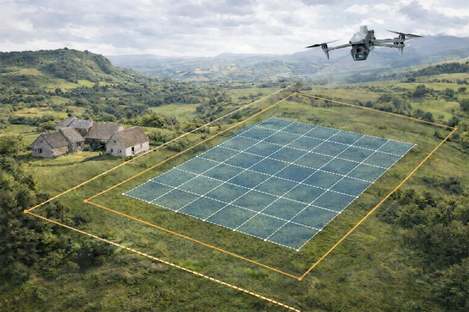 m4e en mission photogrammétrique dans le Cantal