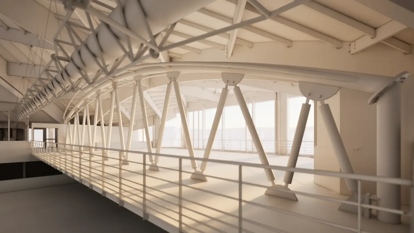 Rendu image de synthèse 3D, patinoire du lioran