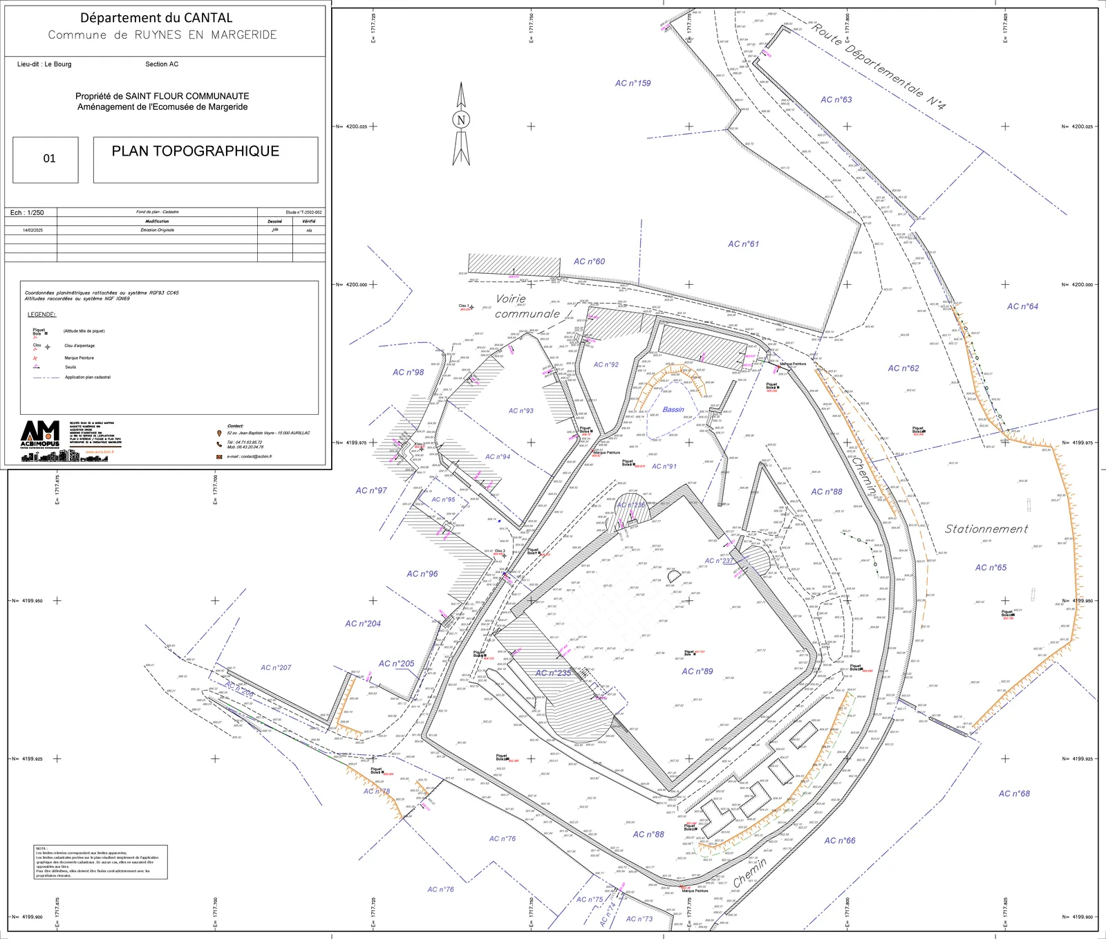 Plan topographique Eco musee, Ruynes-en-Margeride