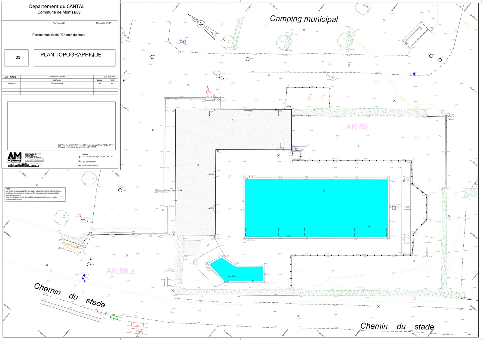 Plan topographique, topo Cantal